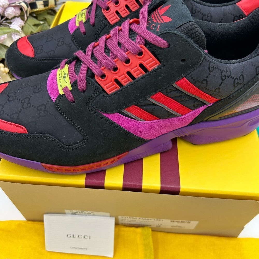Men’s Gucci X Adidas ZX 8000 GG monogram sneakers size 13 made in Italy - Picture 6 of 11